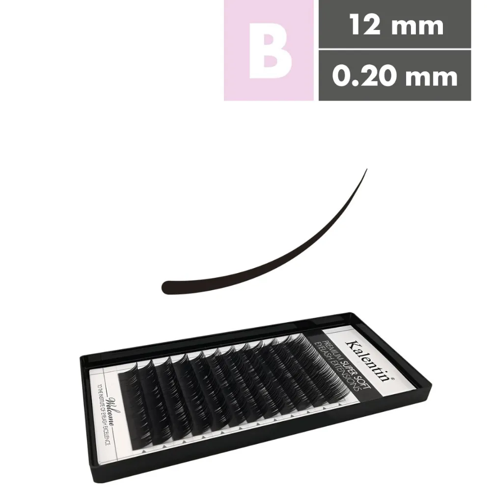 Kalentin Extensiones De Pestañas Clásicas Curva B 0,20 12mm